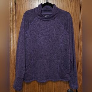 Women's Tek Gear Purple Sweatshirt Top, Pockets, Size XXL
